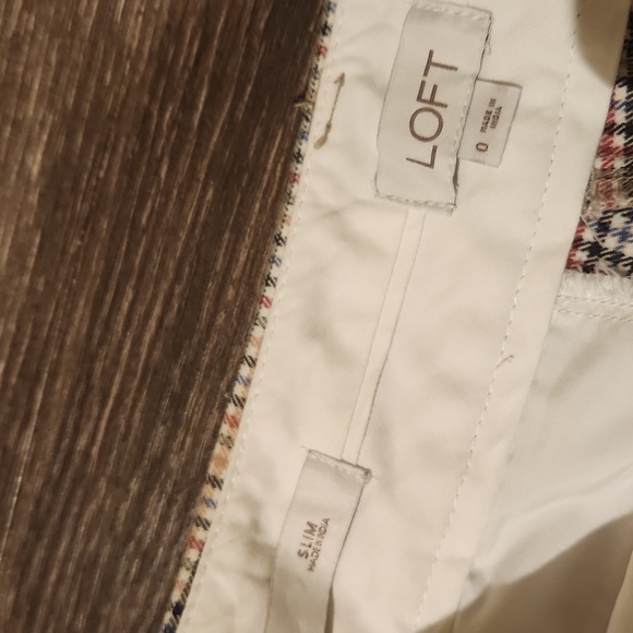 ❤️ LOFT PLAID SLIM ANKLE PANTS / TROUSERS, 0 (25) - Picture 4 of 6